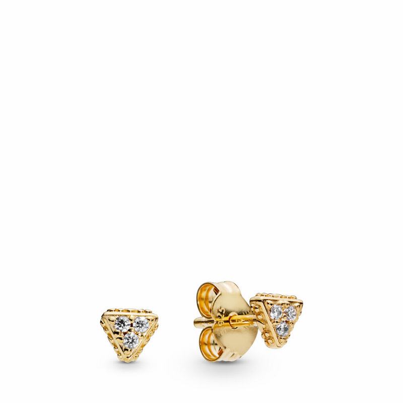 Pandora Shine™ Sparkling Triangles Stud Earrings Sale NZ, 18ct Gold Plated (530748-IZV)